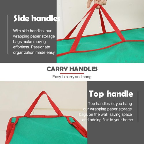 Gift Wrapping Organizer by Skiennix - 41 Inch Storage Bag for Up to 25 Rolls | Green