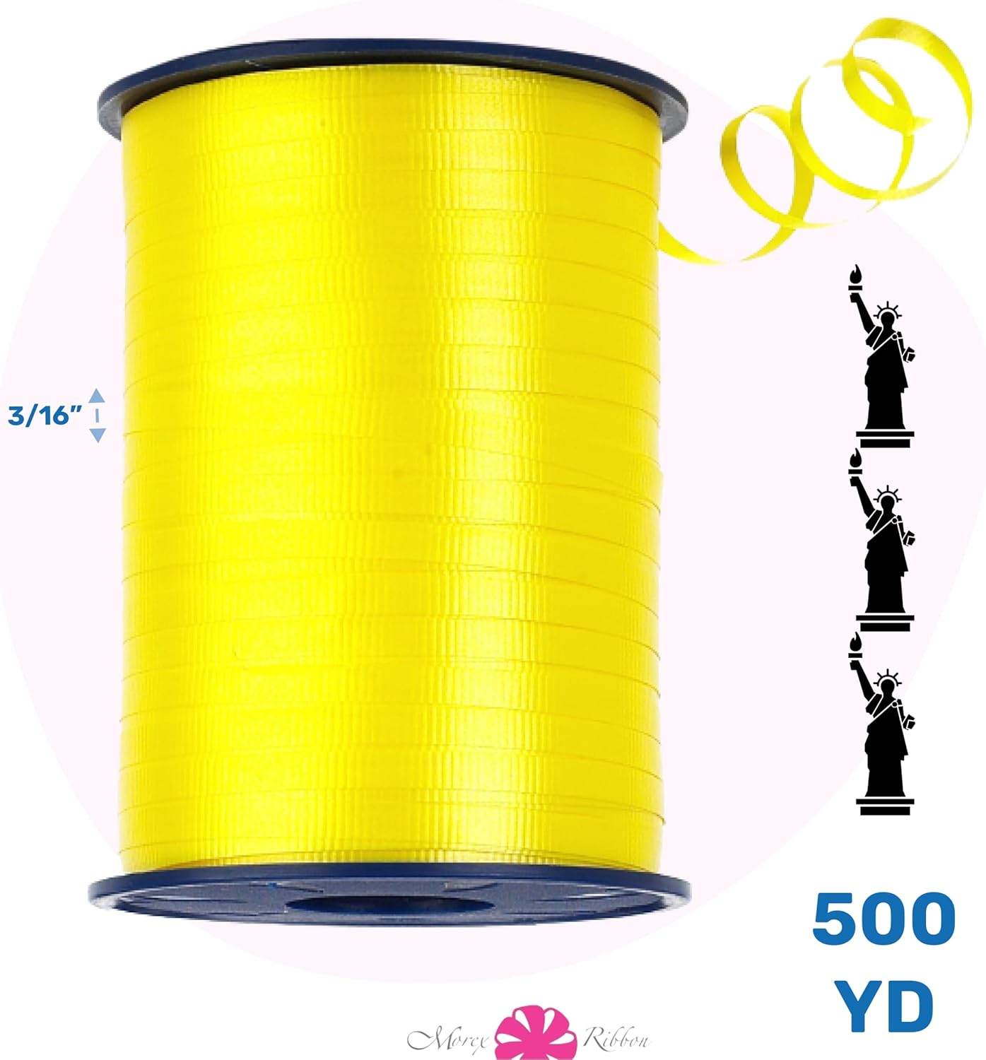 Morex 3-Pack Crimped Curling Ribbon 3/16" x 500 YD - Red Gift Wrapping & Party Decorations