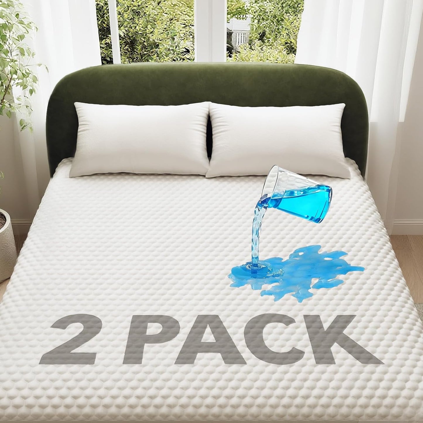 Ohgeni Waterproof Mattress Protector - Twin XL 2-Pack | Soft, Noiseless, Hypoallergenic & Breathable
