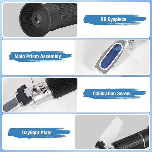 GYE Brix Refractometer with ATC, Dual Scale - Specific Gravity & Brix, Hydrometer in Wine Making and Beer Brewing, Homebrew Kit