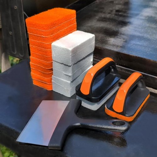 Blackstone 19-in-1 Griddle Cleaning Kit | Complete Flat Top Grill Cleaning Set with Scraper & Brush