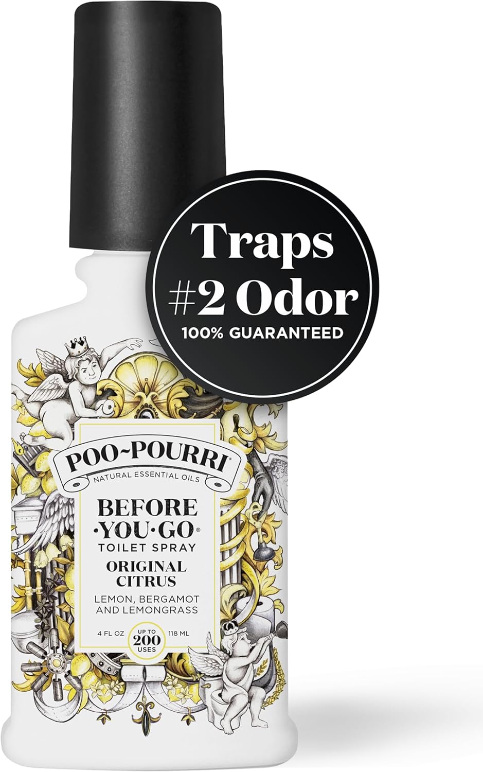 Poo-Pourri Toilet Spray - Original Citrus Scent | Plant-Based Odor Deodorizer | 4 Fl Oz, Up to 200 Uses