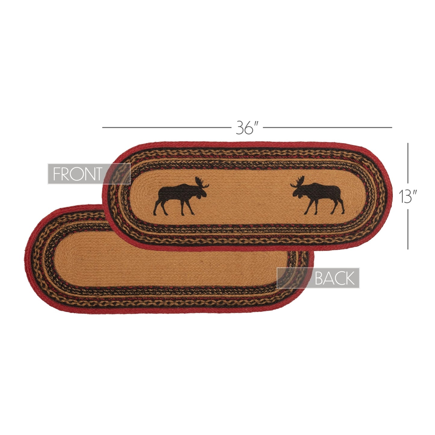 VHC Brands Rustic & Lodge Tabletop & Kitchen-Cumberland Oval Jute Bedding Accessory, Runner 13x36, Almond Tan