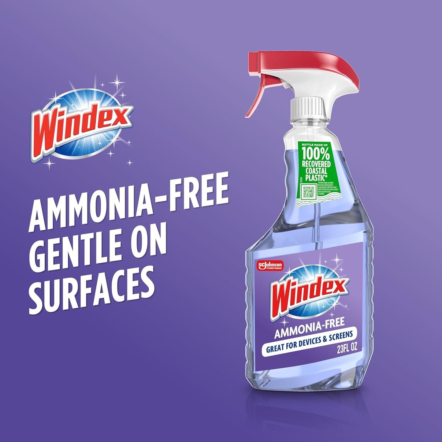 Windex Glass Cleaner Spray - Ammonia-Free Formula with Crystal Rain Scent | 23 Fl Oz Bottle