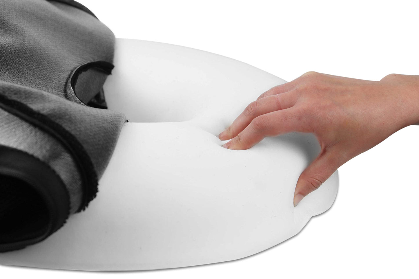 KMINA Donut Tailbone Pillow, Memory Foam Seat Chair Cushion, Sciatica & Pressure Sores Relief, Hemorrhoids Pillow for Sitting, Made in Europe