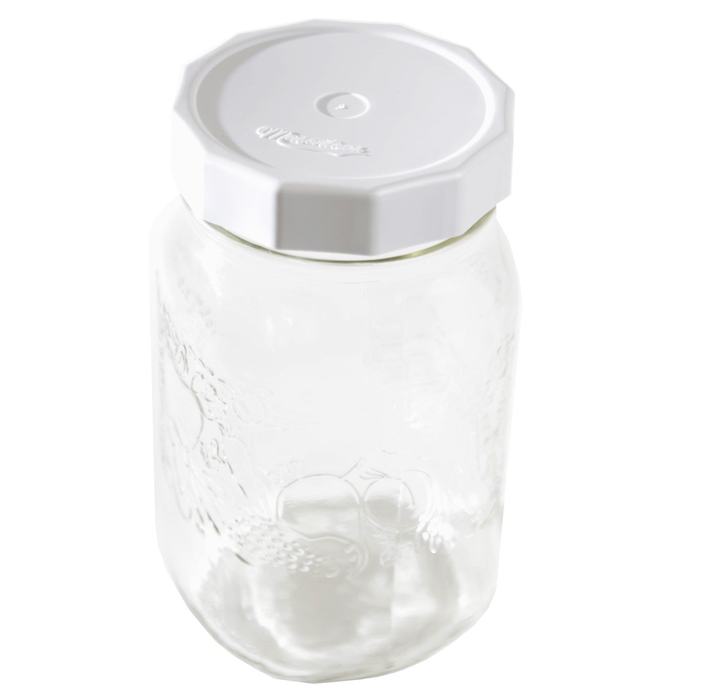 Masontops Tough Tops - Ball Wide Mouth Mason Jar Lids Plastic Leakproof - BPA-Free White Plastic Mason Jar Lids - Reusable Dry Canning Lids fit Ball Jars (Ball Mason Jars not included)