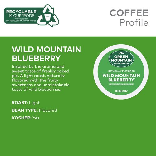Green Mountain Coffee Wild Mountain Blueberry K-Cup Pods - Light Roast, 48 Count (2 Boxes of 24)