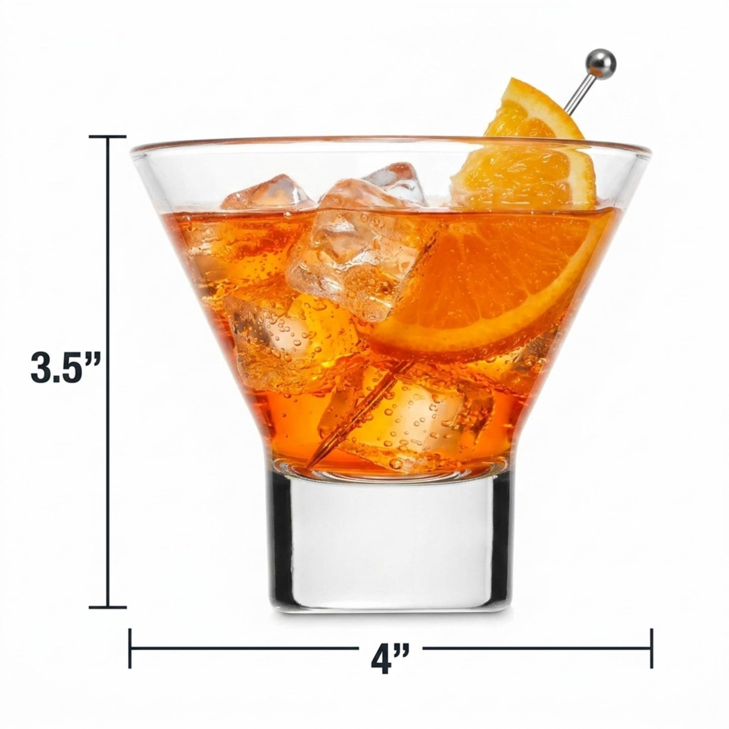 Godinger Martini Glasses, Italian Cocktail Glasses, Dessert Cups, Set of 4, 8oz - Made in Italy