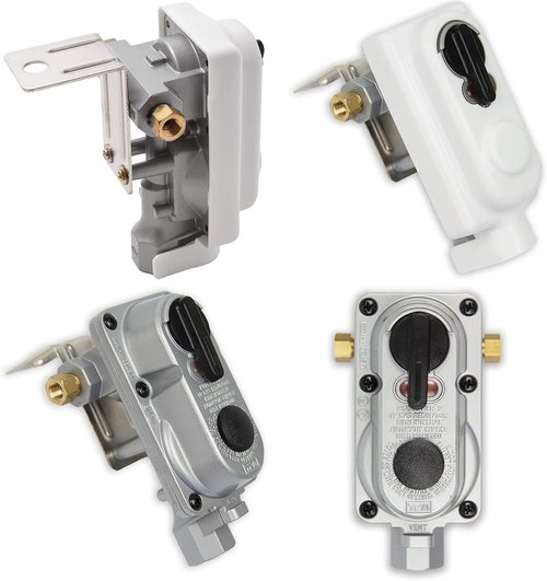 Flame King 2-Stage Auto Changeover LP Propane Gas Regulator - Includes Two 12-Inch Pigtails for RVs, Vans, Trailers
