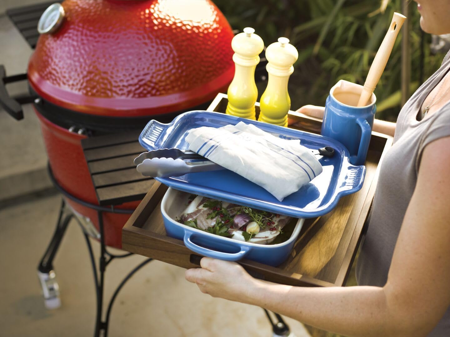 Le Creuset Stoneware Rectangular Dish - 3 Qt. Platter Lid in Riviera Color