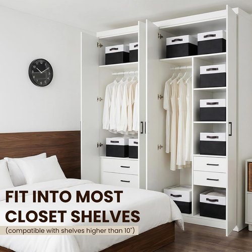 Criusia Large Storage Bins - 4 Pack Collapsible Fabric Organizers for Clothes, Blankets & Towels