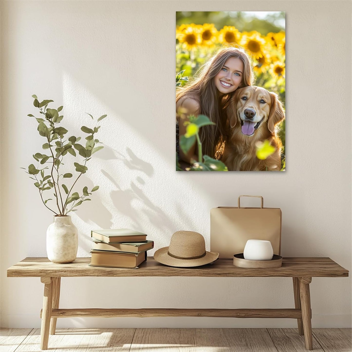 Skiennix Personalized Photo Canvas Print - Custom Wall Art for Family, Pets & Couples | Perfect Gift