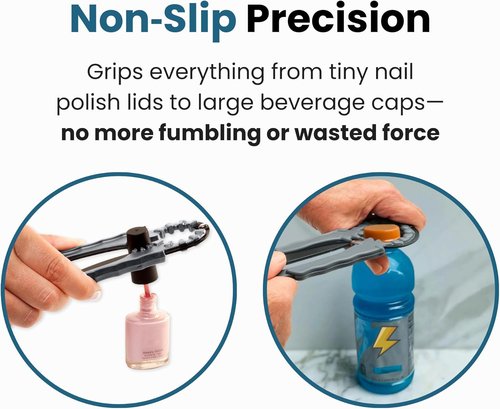 Jokari Multi Bottle Opener - 3-in-1 Easy Grip Tool for Jars, Bottles & Cans | Arthritis Aid, Black