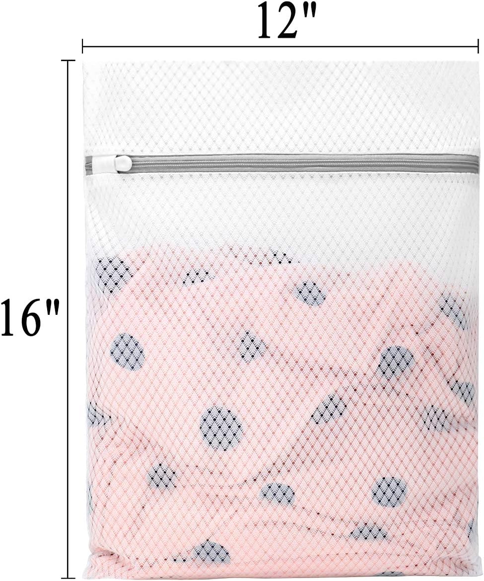 Muchfun Diamond Mesh Laundry Bags - 3 Durable Bags for Delicates | 12 x 16 Inches (Medium)