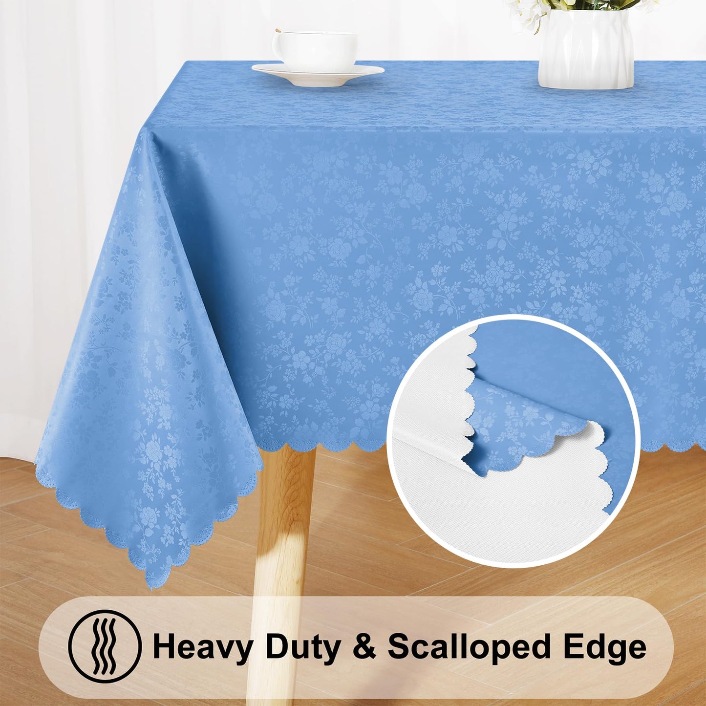 Smiry Rectangle Table Cloth, Waterproof Heavy Duty Vinyl Tablecloths, Wipeable Washable Table Cover for Kitchen and Dining Room (Dirty Pink, 60" X 102")