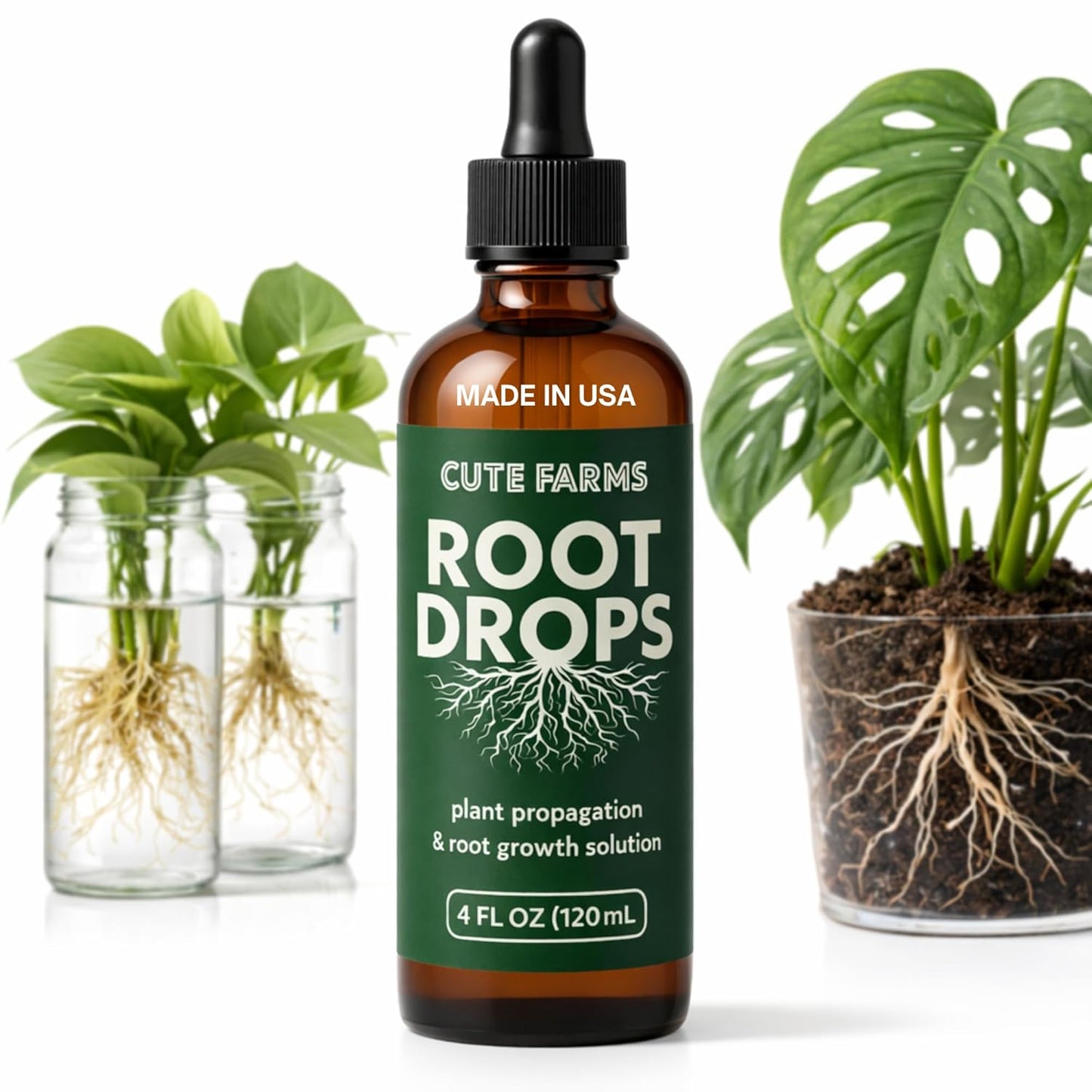 Root Drops - Liquid Rooting Booster for Rapid Growth | Stronger Roots & Reduced Transplant Shock | 4 oz