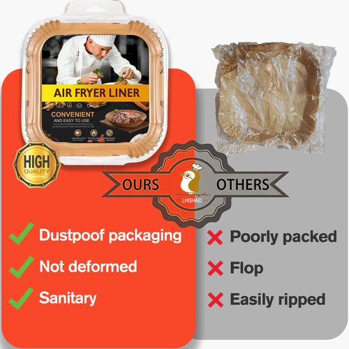 4 qt Air Fryer Liners, Chefman Air Fryer Liners, Disposable 4qt Air Fryer Liner for Chefman TurboX 4-in-1& 4.5 QT Cuisinart Airfryer, Non-stick Parchment Paper for Frying, Baking- Unbleached(120Pcs)