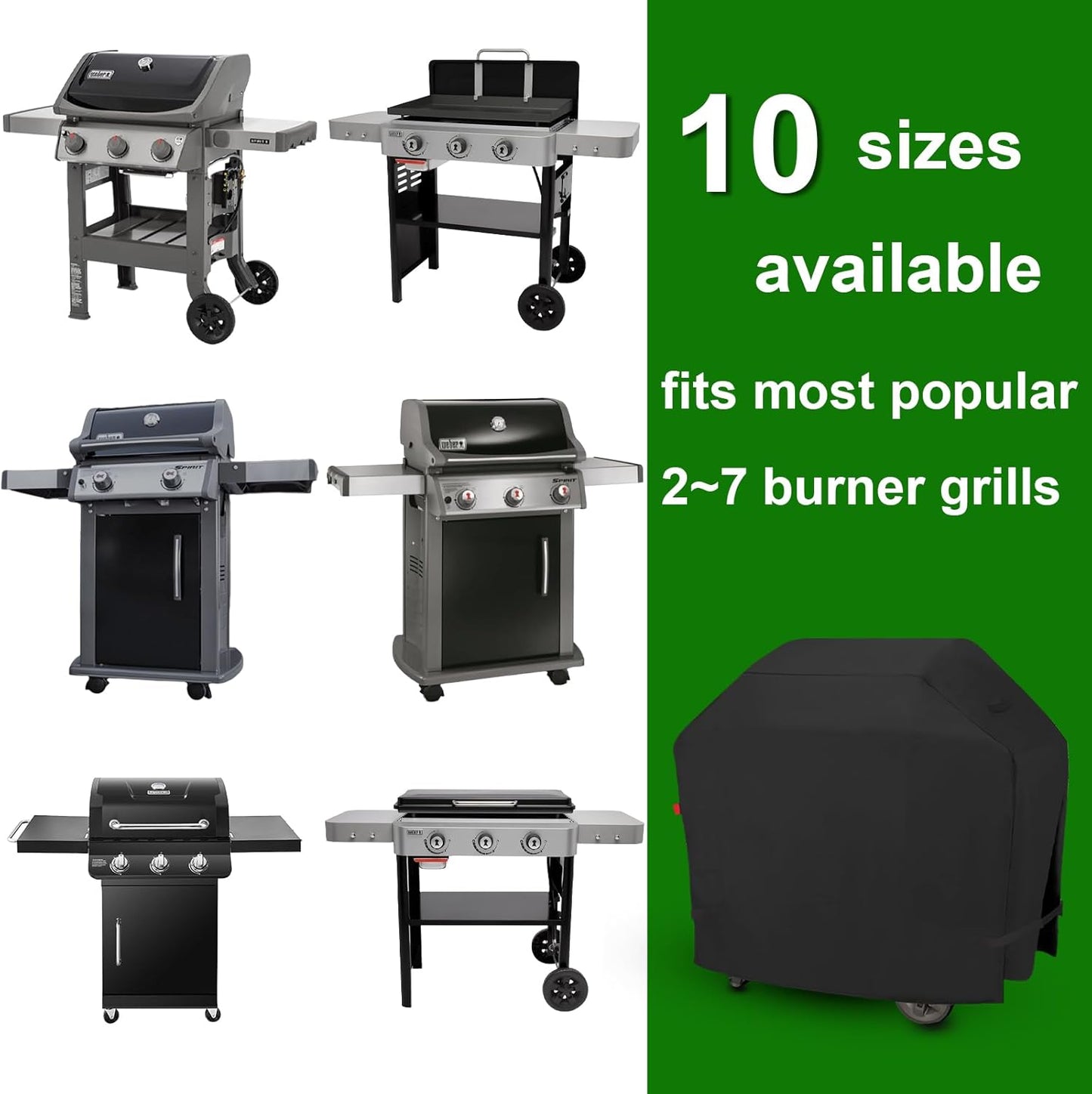 Weber Heavy-Duty Waterproof Grill Cover - Fits Spirit 210 Series & 2 Burner BBQs | 30" Size
