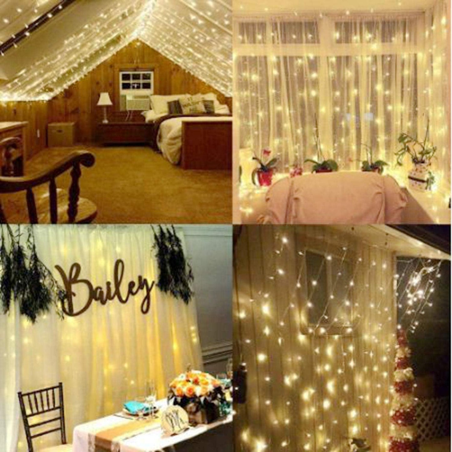 Skiennix LED String Lights - 300 Waterproof Lights with 8 Modes | USB Powered for Christmas & Home Decor (9.8ft x 9.8ft, White)