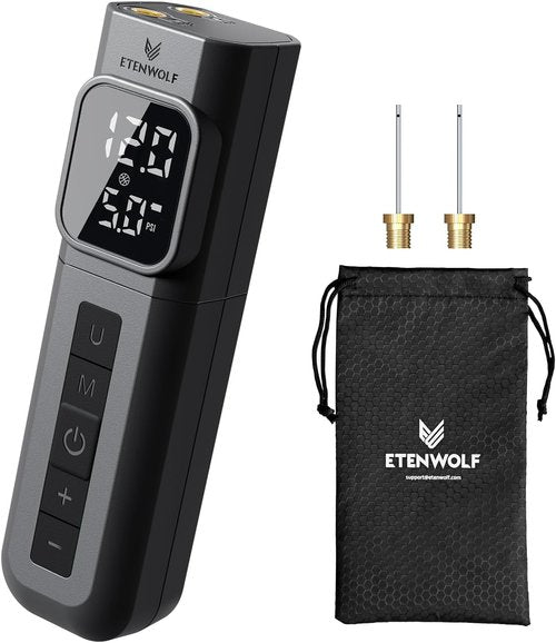 ETENWOLF P200 Electric Ball Pump - 2000mAh Air Pump with Digital Pressure Gauge | Fast Inflation for Sports Balls
