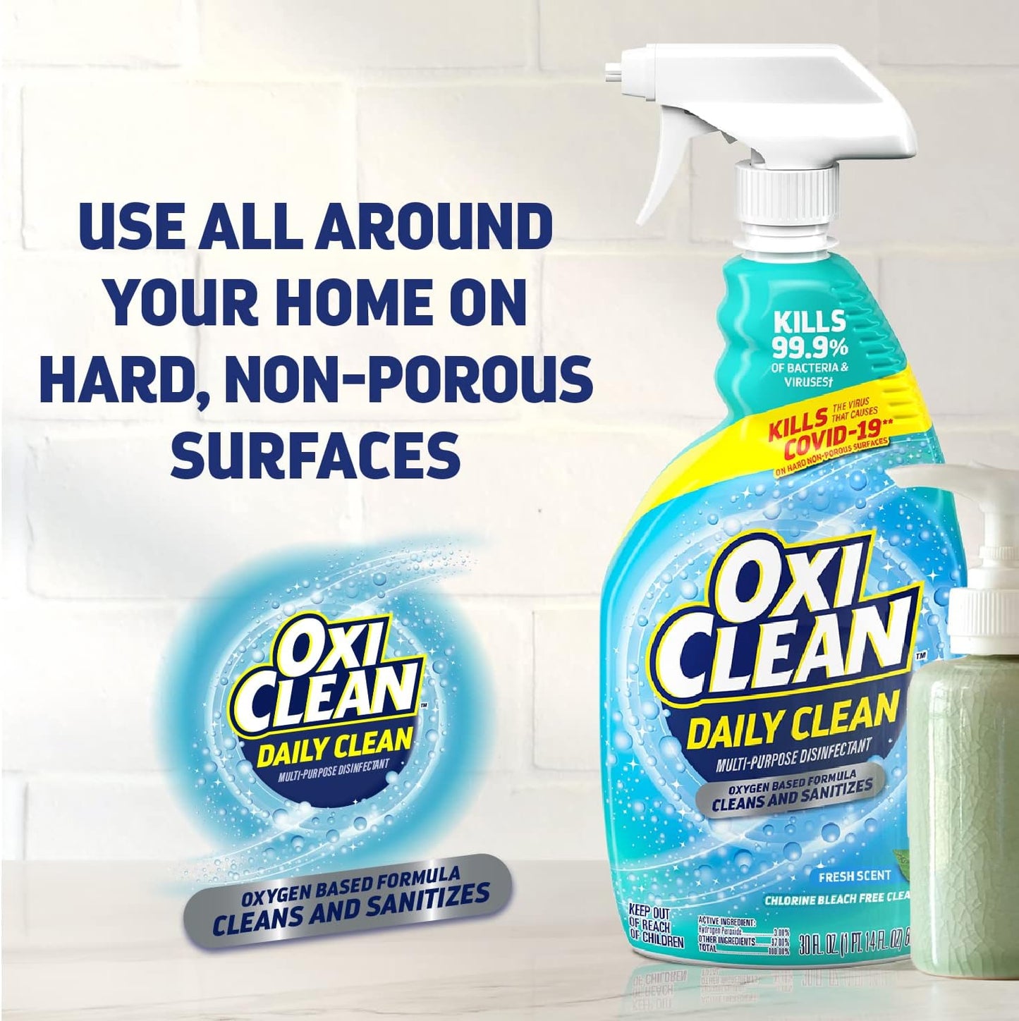 OxiClean Multi-Purpose Disinfectant Spray - Powerful Cleaning Solution | 30 oz (Pack of 2)