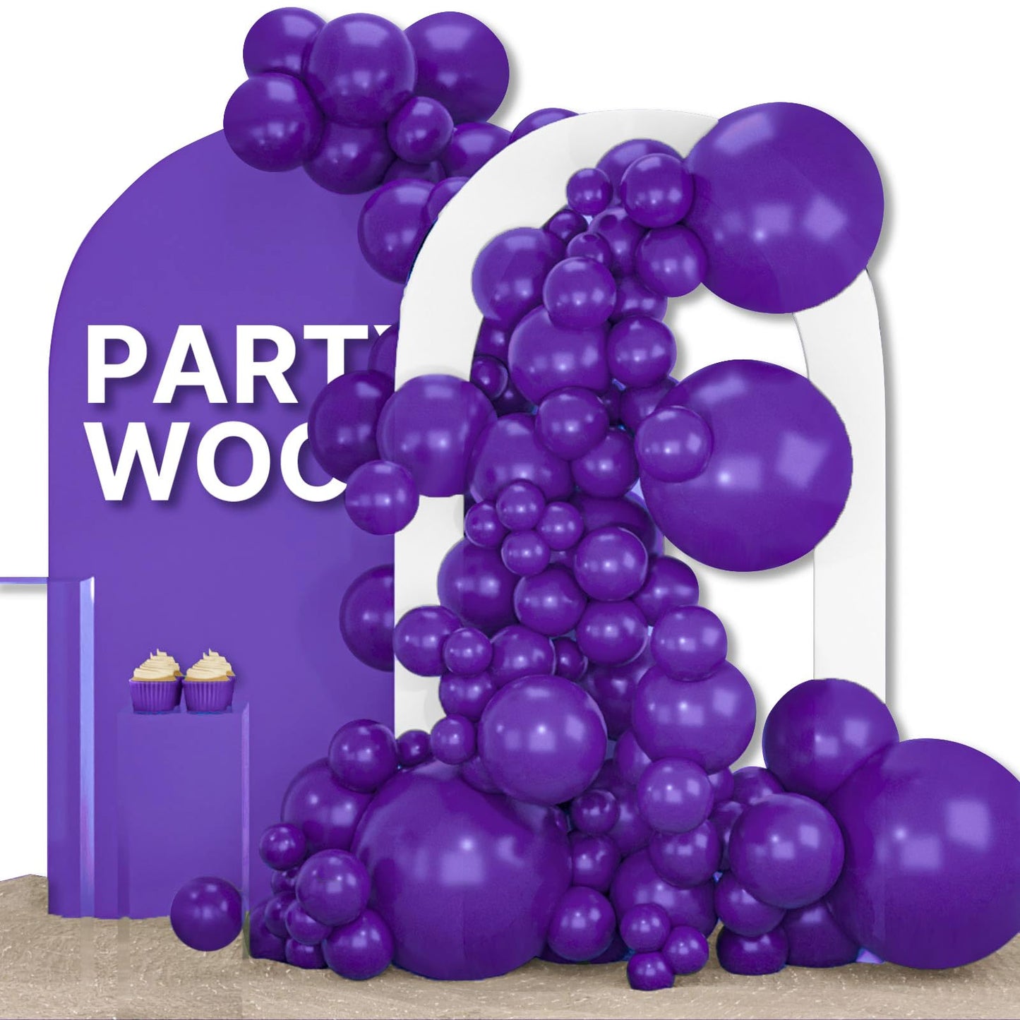 PartyWoo Dark Purple Balloons 155pcs Different Sizes of 18 12 10 5 Inch Royal Purple Balloon Arch Kit Garland for Birthday Baby Shower Graduation Anniversary Bachelorette Party Decorations Purple-Y16
