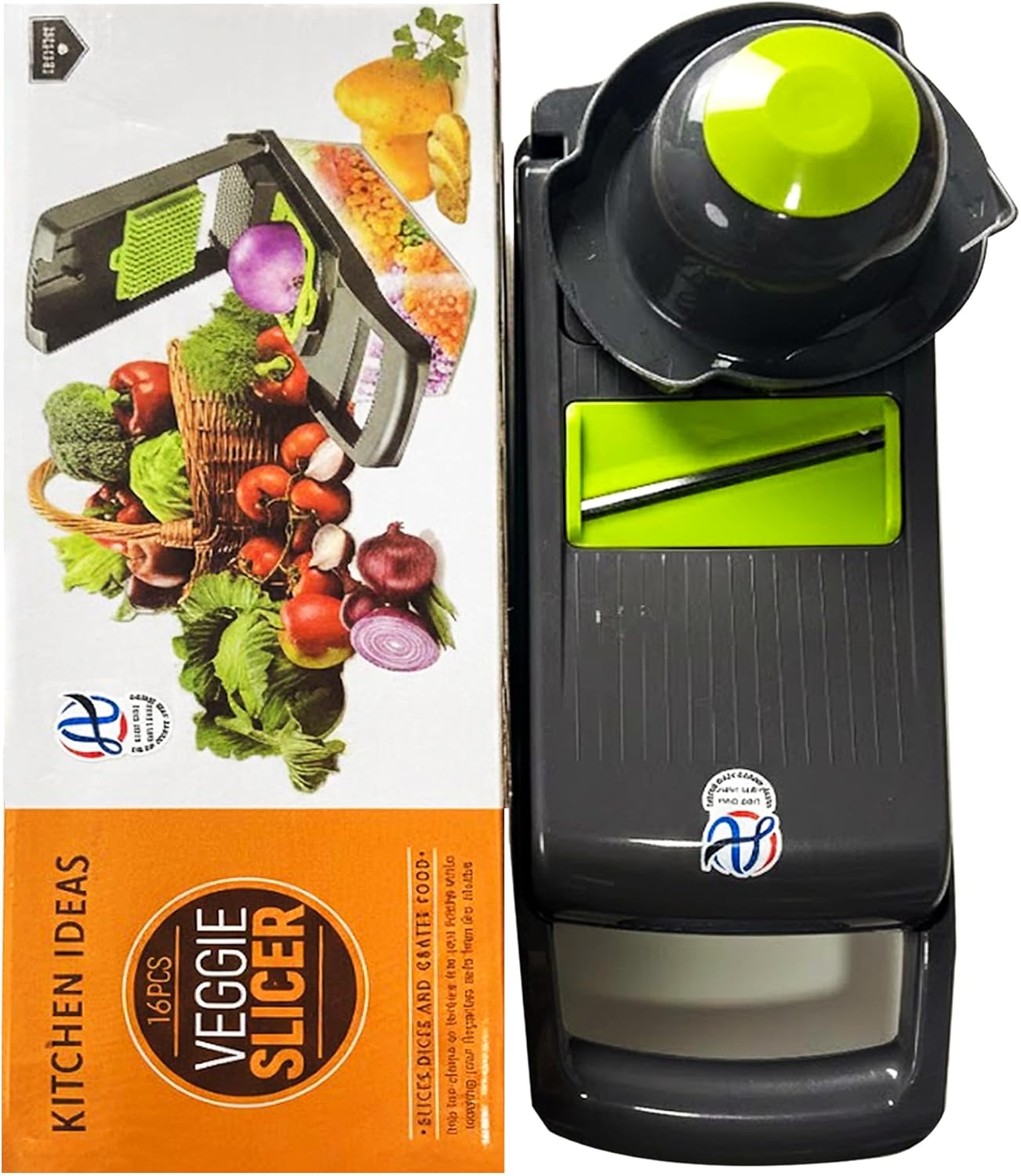 Vegetable Chopper - Skiennix 16-in-1 Food Slicer with 8 Stainless Steel Blades & Storage Container