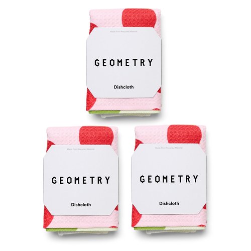 GEOMETRY Dishcloth – Spring & Summer Collection – Quick-Dry, Ultra-Absorbent, Reusable Microfiber Kitchen Towels for Drying & Cleaning - Fruit Fun - 3 Pack