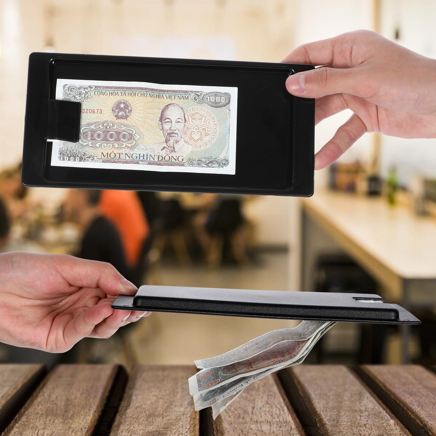 32 Pack Check Holders Black Restaurant Check Presenters Check Presenter Trays Guest Plastic Tip Trays Waitress Bill Holder Guest for Restaurants, Bars, Hotels