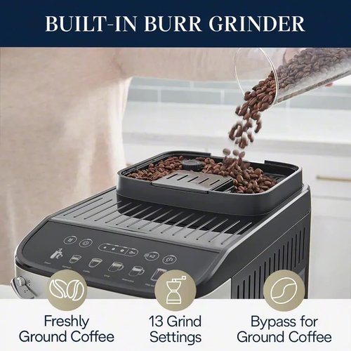 De'Longhi Magnifica Evo Automatic Espresso Machine - Manual Milk Frother, Built-In Grinder & Auto-Clean | ECAM29043SB