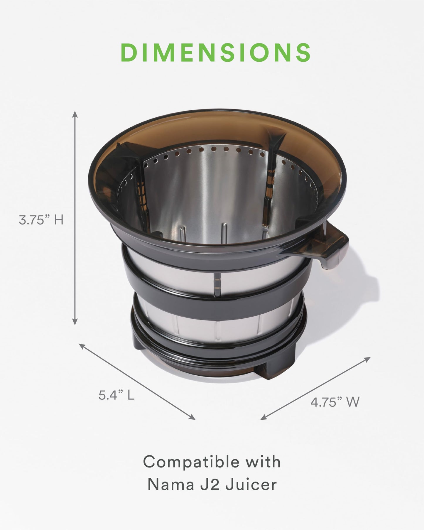 Nama Sorbet Attachment for J2 Juicer - Frozen Treat Maker Accessory, BPA-Free, Stainless Steel, Easy to Clean and Assemble