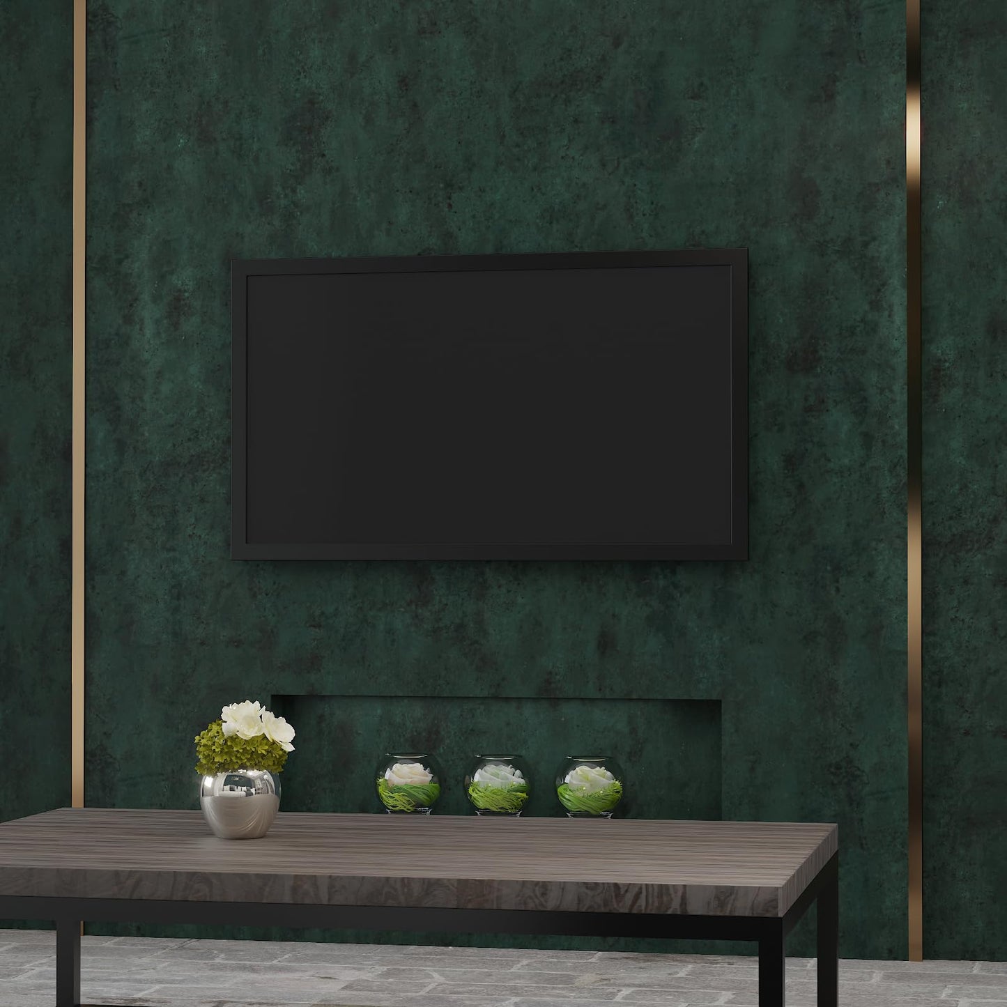 32"x354" Big Wide Dark Green Contact Paper Matte Extra Thick Art Deco Peel and Stick Wallpaper Waterproof Self-Adhesive Removable Pure Green Vinyl Wallpaper 3D Textured for Cabinet Studio Farmhouse