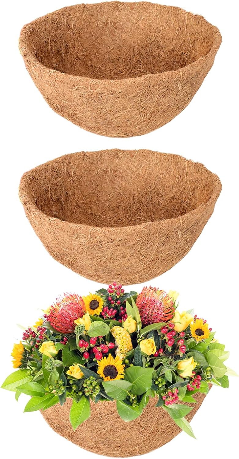 Legigo 10-Inch Coco Fiber Hanging Basket Liners - 3 Pack of 100% Natural Replacement Liners for Flowers & Vegetables
