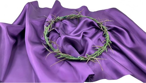 Crown of Thorns | Purple Satin Easter Theatrical Prop - 8 Inch Diameter for Home & Church Decor