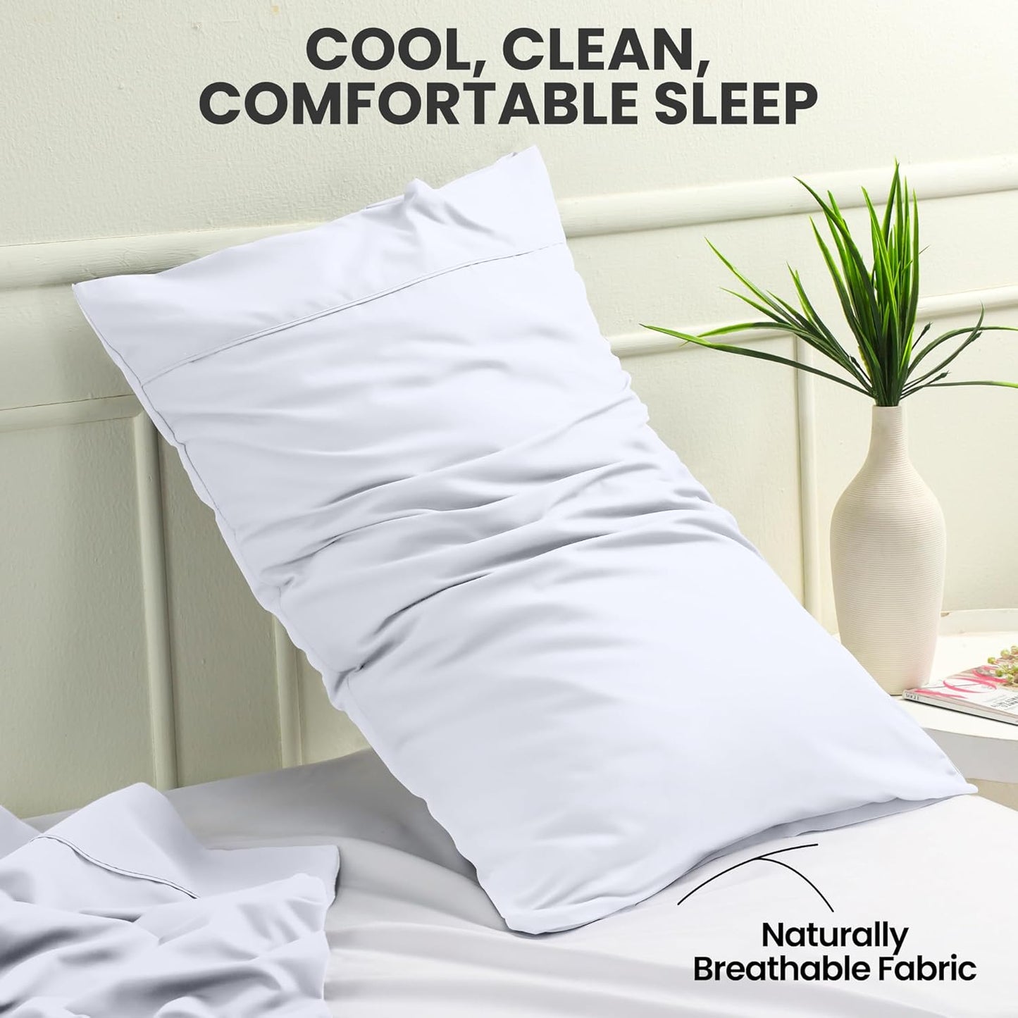 Utopia Bedding Queen Pillow Cases - Soft Brushed Microfiber - 2 Pack, Fade Resistant | 20 X 30 Inches, White