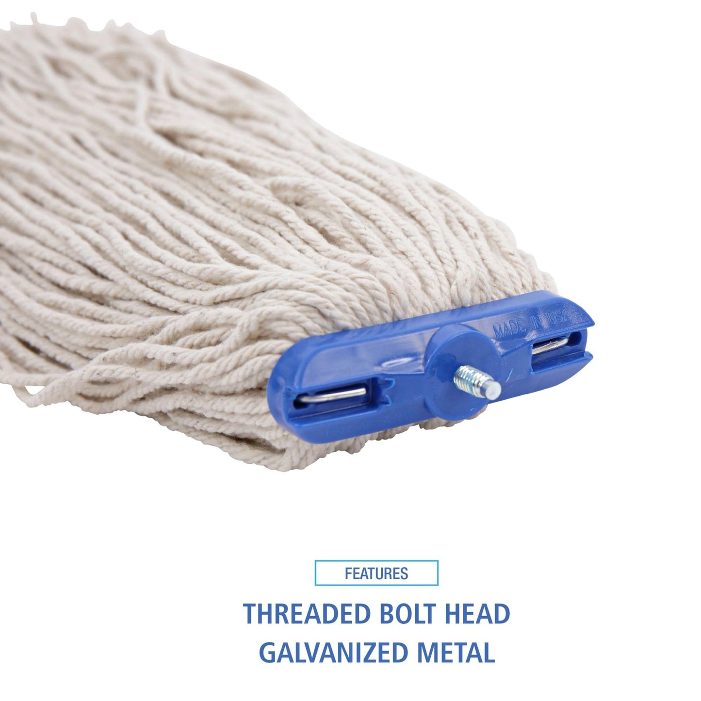 Boardwalk BWK720C Mop Head, Economical Lie-Flat Head, Cotton Fiber, 20oz, White (Case of 12)