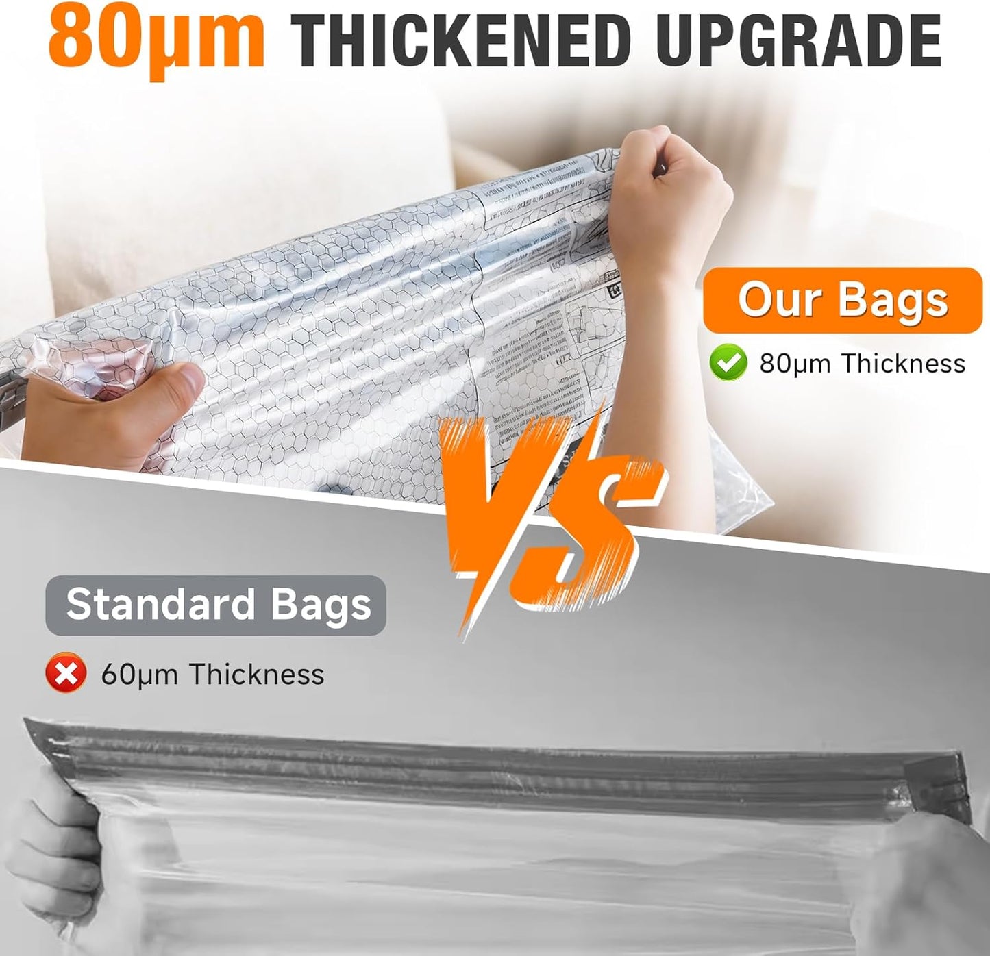 Space Saver Vacuum Storage Bags - Portable Electric Pump Included | Compression Bags for Travel & Home, 15 Combo (5L/5M/5S)