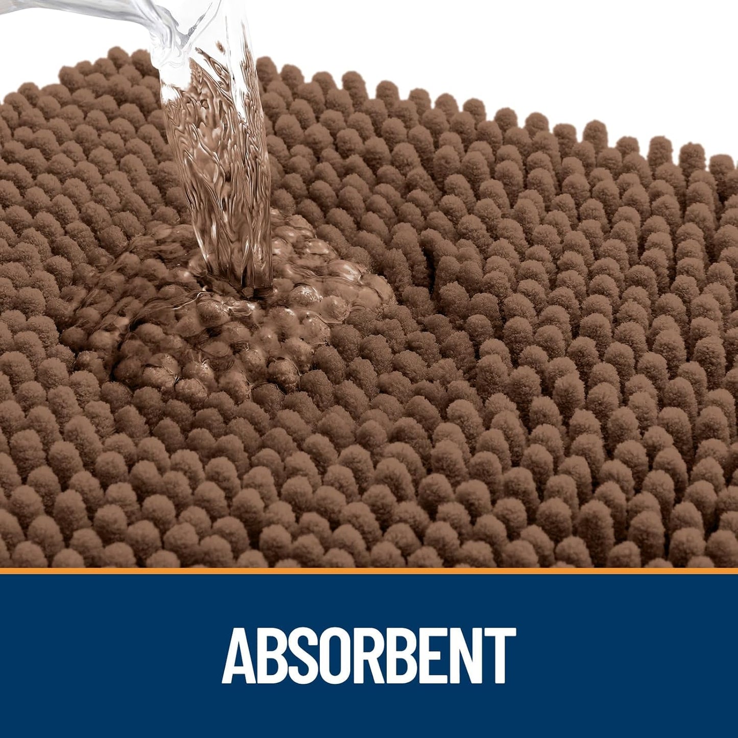OLANLY Dog Door Mat - Absorbent Non-Slip Chenille for Muddy Paws | 45x27 Mocha Indoor Entryway Carpet