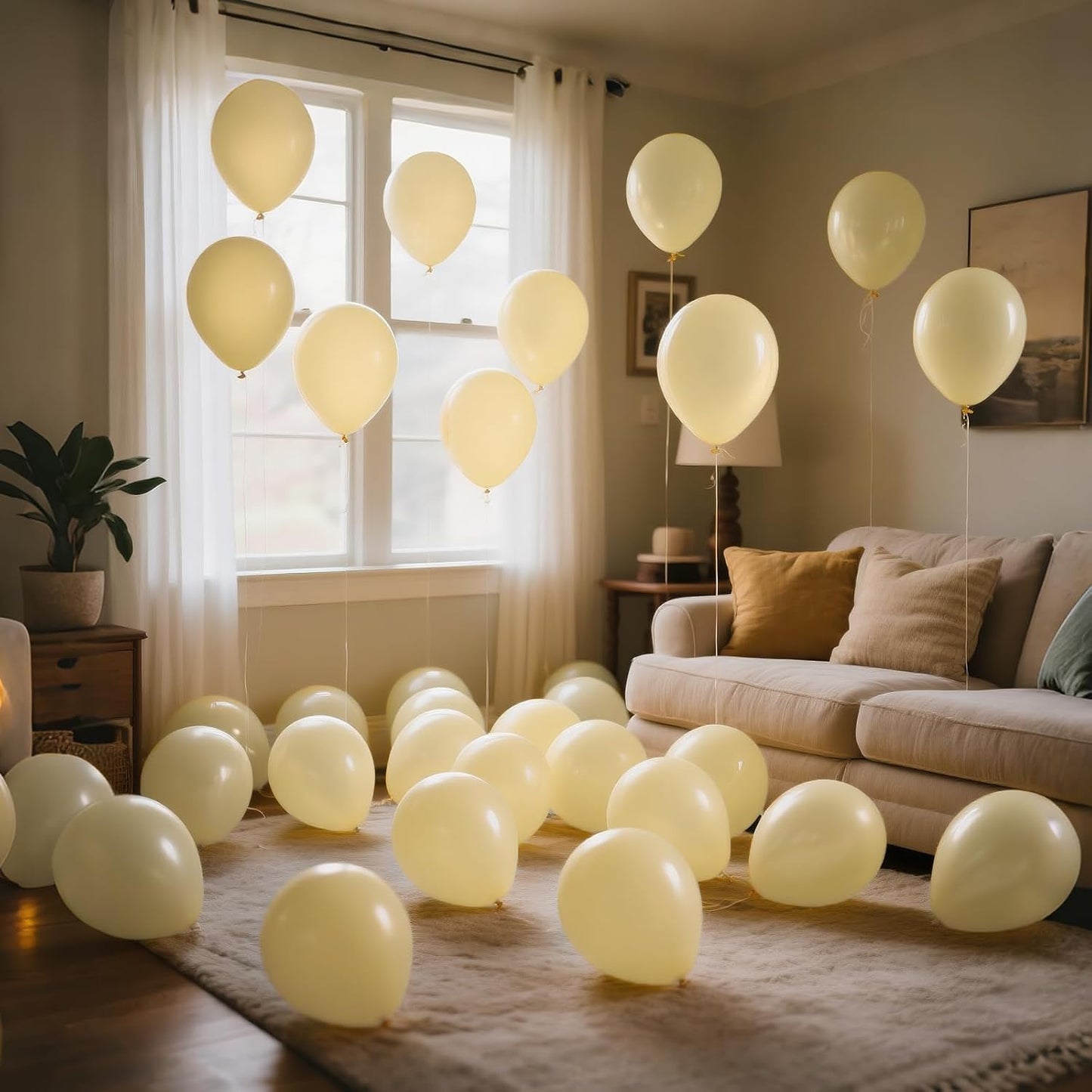 Pastel Yellow Balloons by [Brand Name] - 110pcs 12-Inch Latex Balloons for Birthday Parties & Baby Showers