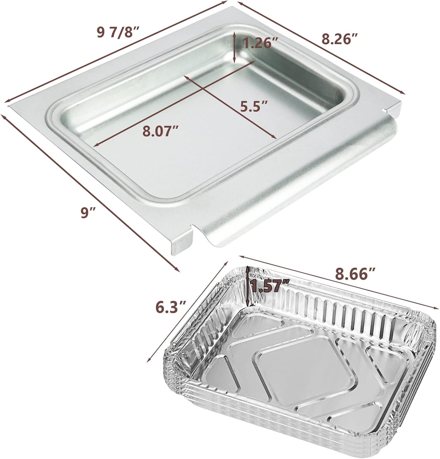 Uniflasy Catch Pan for Weber Spirit & Genesis Grills - Replacement Drip Tray with Aluminum Liner