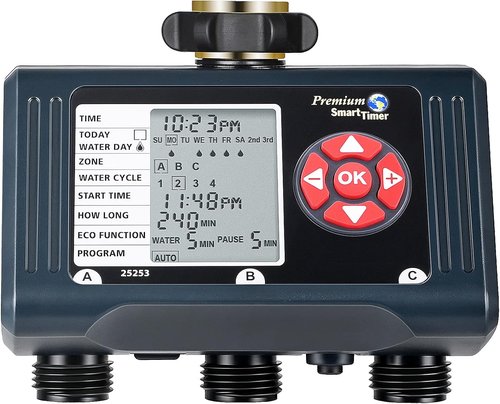 DEWENWILS 3-Zone Sprinkler Timer - Programmable Garden Irrigation System with Rain Delay & Low Battery Alert