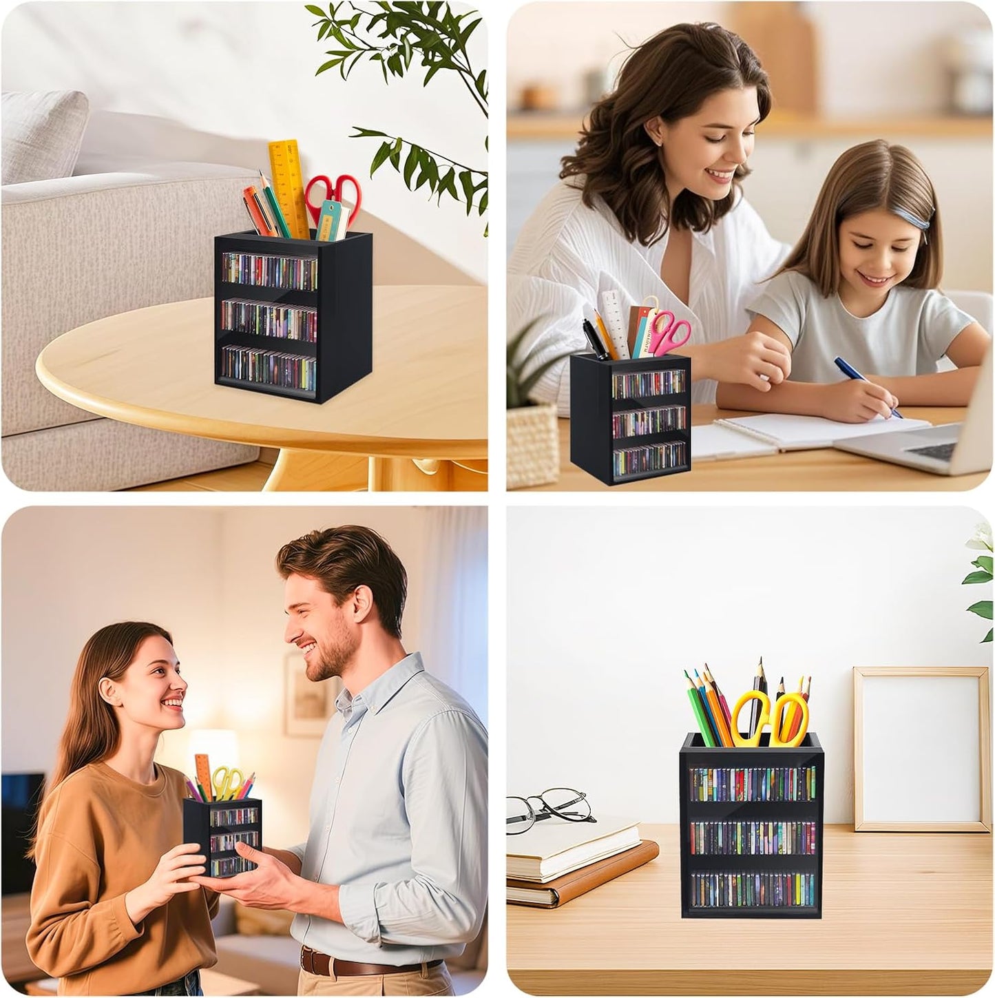 Skiennix Mini Bookshelf Ornament - 100pcs Miniature Library & Organizer | Black Home Decor for Book Lovers