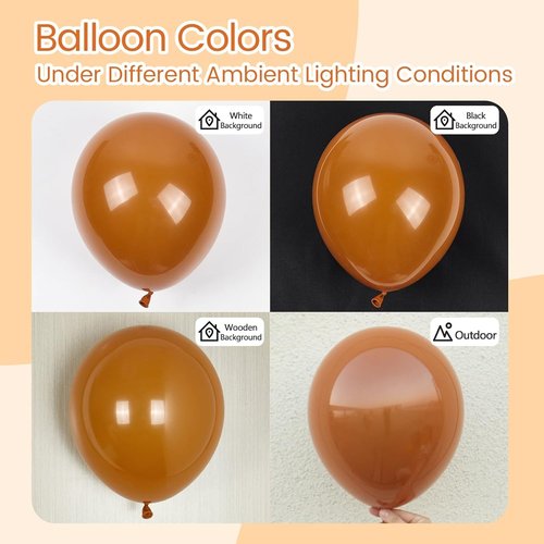 Burnt Orange Balloons - 12-Inch Latex Balloons | 50-Pack for Fall-Themed Parties & Celebrations