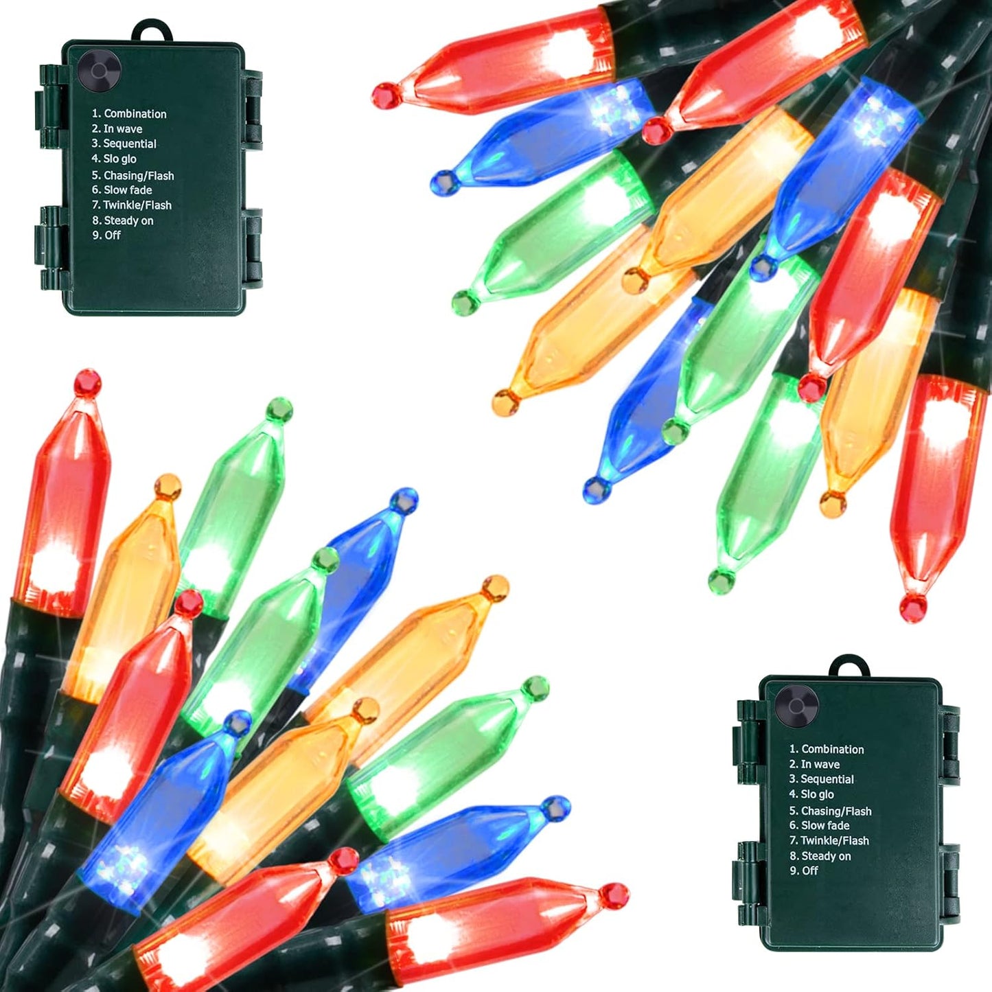 Skiennix Battery Operated Christmas Lights - 50 LED Mini String Lights | 18 Feet, 8 Modes, Waterproof, Multicolor