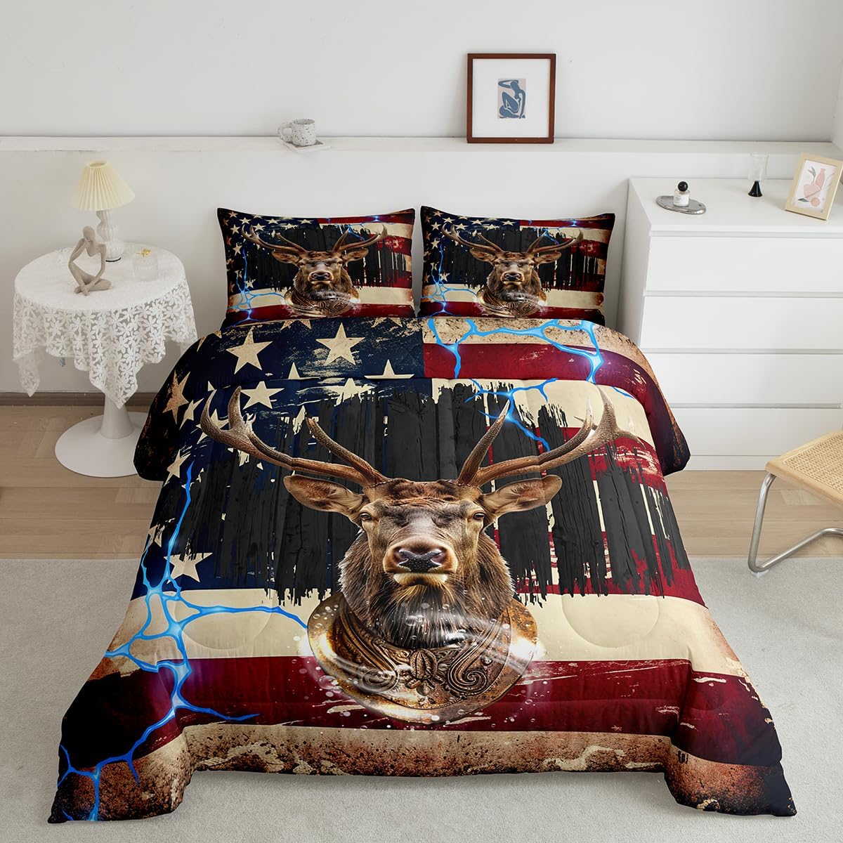 jejeloiu Baseball Comforter Set Twin Size Kids Camo American Flag Comforter for Boys Girls Teens Camouflage Bedding Set Breathable Baseball Games Duvet Set Room Decor Quilt Set