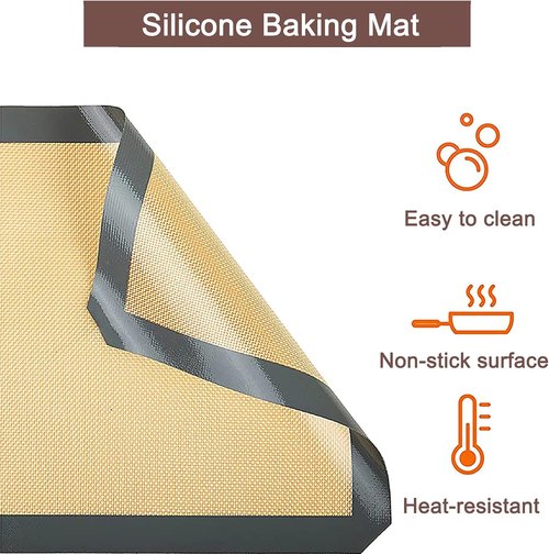 Inmorven Non-Stick Silicone Baking Mats - Food Safe & Reusable Heat Resistant | 2-Pack Set