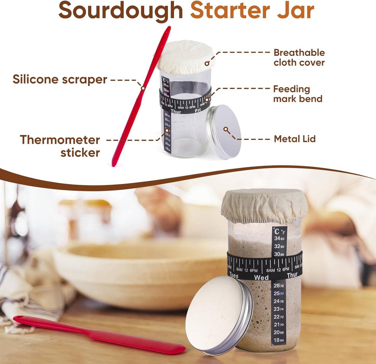 Round & Oval Bread Proofing Basket Set by [Brand Name] - Perfect for Artisan Sourdough Baking | 9" & 10" Sizes