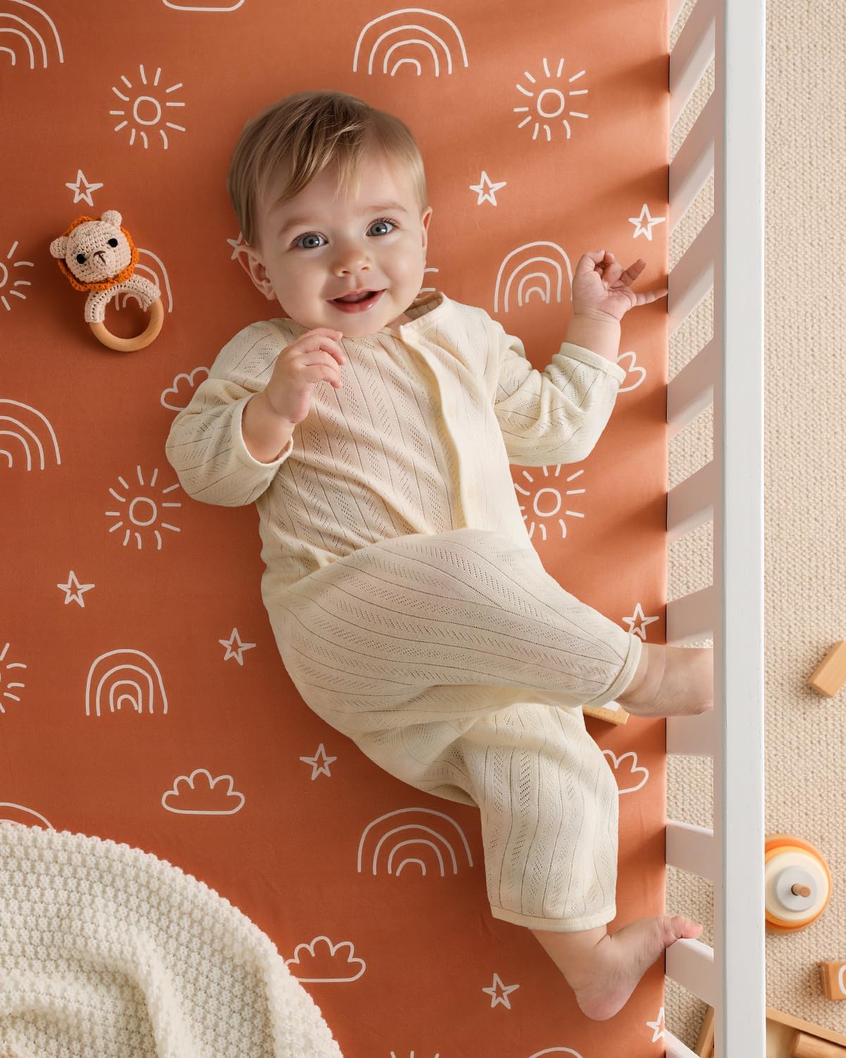 Yoofoss Baby Pack and Play Sheets - Ultra Soft 2-Pack Fitted Mini Crib Sheets | 38x26, Neutral Animal Design