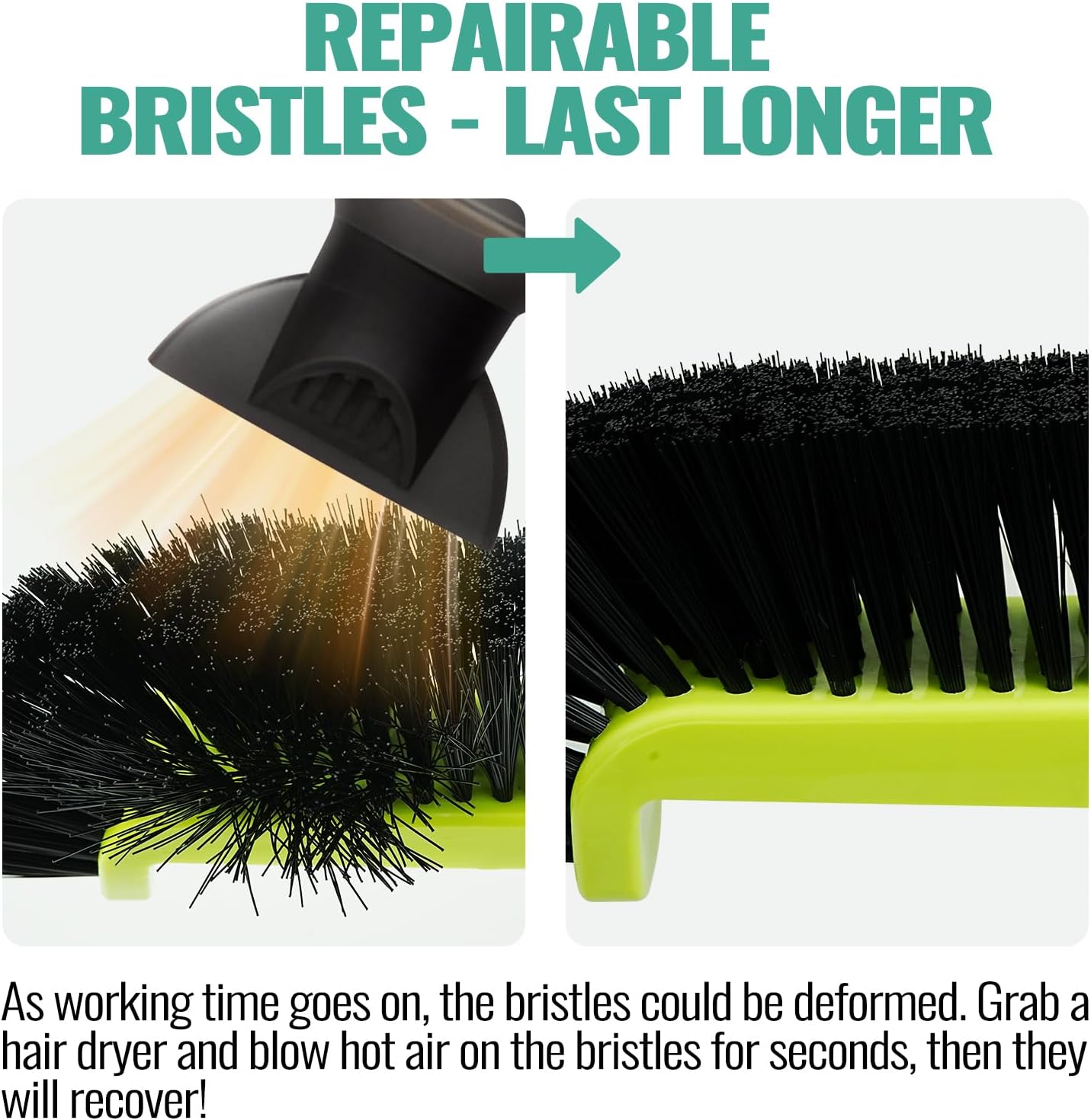 Pool Brush Head - 18” High-Efficiency Scrub Brush for Tile, Fiberglass & Vinyl Pools | Fits Φ1.25” Poles