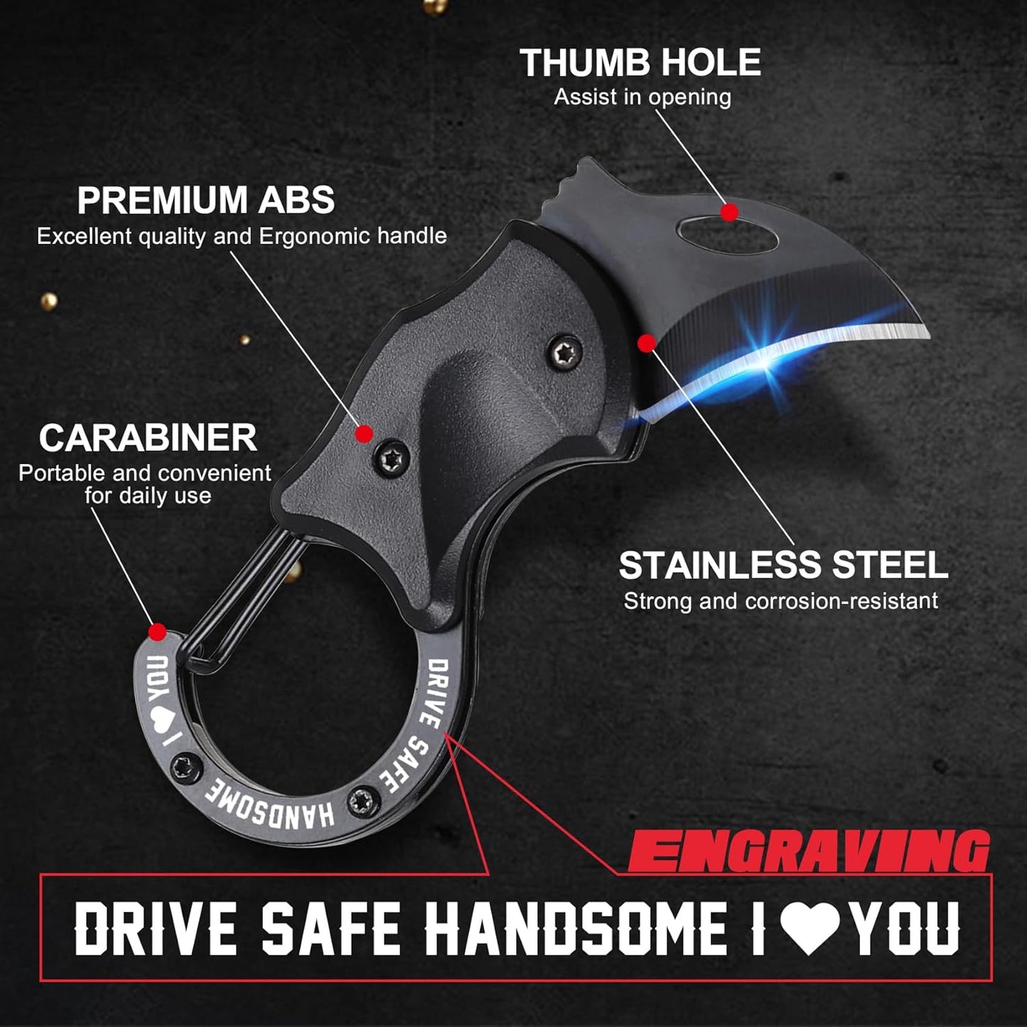 ZAVIT EDC Keychain - Drive Safe Anniversary Gift for Him | Romantic Birthday & Valentine's Day Present